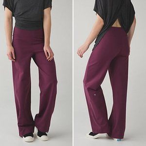 Lululemon Sit In Stillness Maroon Wide Leg Pants